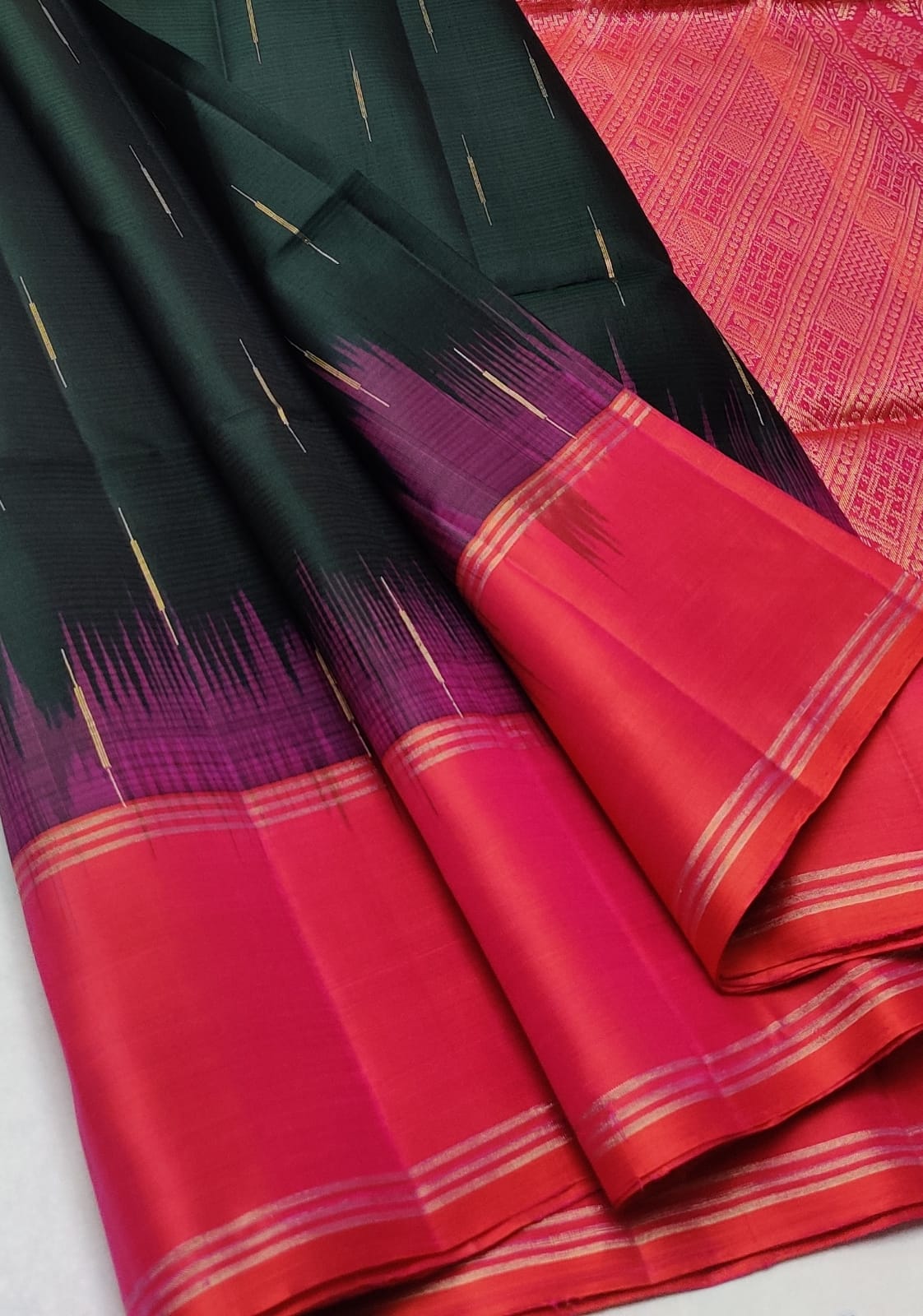 Sky Blue Pure Handloom Kanchipuram Double Warp Silk Saree.